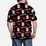 Custom Face I Love You Matching Couple T Shirts Add Your Own Personalized Photo or Image