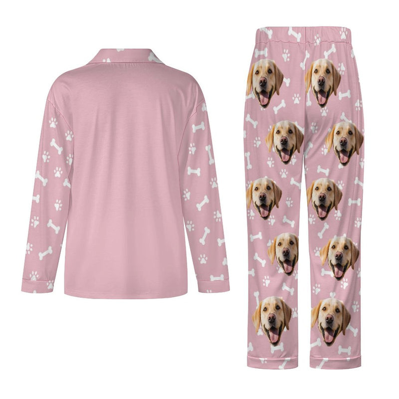 Custom Face Long Sleeve Pajamas Set Personalized Pet Face&Name Pajama For Men&Women