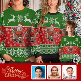 Custom Crewneck Thick Sweater For Adults&Kids Personalized Christmas Green Ugly Sweater