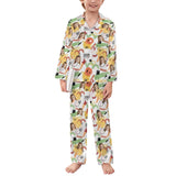 Custom Face Pajamas Set Personalized Graffiti Family Matching Long Sleeve Button Pajama Set