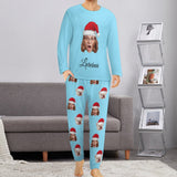 Custom Face Crew Neck Long Sleeve Pajama Sets Personalized Face&Name Pajamas For Family