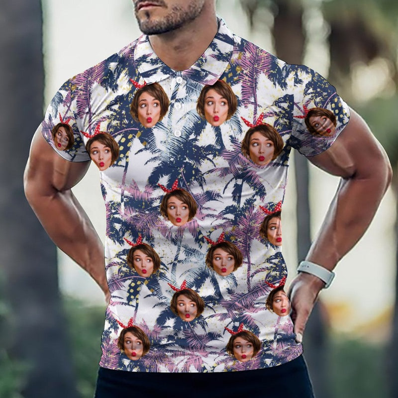 Custom Face Plant Polo Shirt Personalized Hawaiian Shirt For Men