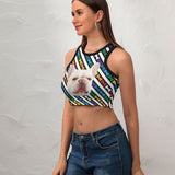 Personalized Women's Tank Top&Pet's Vest Custom Face Stripe Tank Top