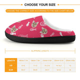 Personalized Cat Face Fish Bones 6 Colors Cotton Slipper For Family