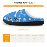 Personalized Dog Face Bones 6 Colors Cotton Slipper For Family