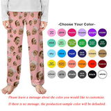 Limited Time-30 Colors Custom Photo Unisex Pajama Pants For Adult&Kids Custom Face Solid Colors Pajama Pants