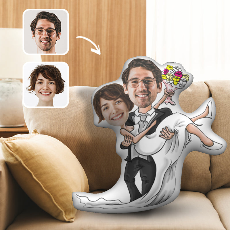 Personalized Couple Face Funny Shaped Pillow For Valentine's Day