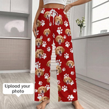 Custom Dog Paw Face Pajama Pants For Women&Men 30 Colors To Choose