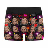 Made in USA Custom Girlfriend Face Red Heart Men's Boxer Briefs& Unisex Socks