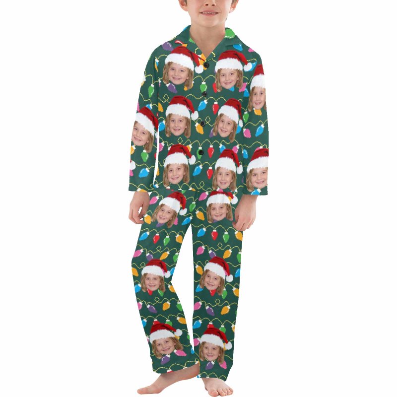 Custom Face Christmas Pajama Set Personalized Christmas Long Sleeve Pajamas Gifts