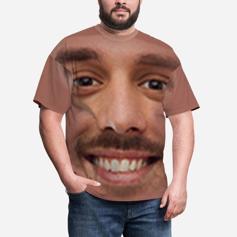 Custom Face Funny Design T-shirt Simple Shirts with Personalized Pictures for Birthday or Vacation Gift for Him