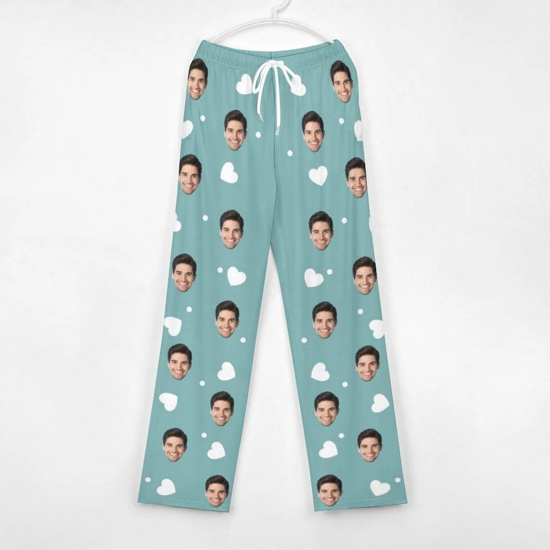 Unisex Pajama Pants Custom Face Heart Pajama Pants For Men&Women