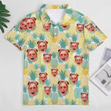 Custom Face Pineapple Polo Shirt Personalized Hawaiian Shirt For Men