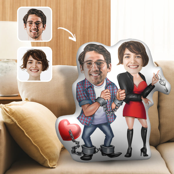 Personalized Couple Faces Funny Shaped Pillow For Valentine's Day