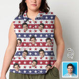 Custom Face Polo Sleeveless Tank Tops Personalized Stars&Stripes Tank Top