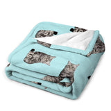 Custom Photo Blue Fleece Blanket