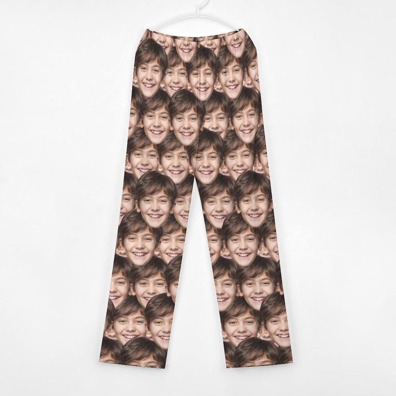 Unisex Pajama Pants Custom Multiface Pajama Pants For Men&Women&Kids Personalized Any Photos Pajama Pants