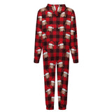 Flannel Fleece Custom Face Christmas Pajama Onesie Loungewear Set For Adult&Kids