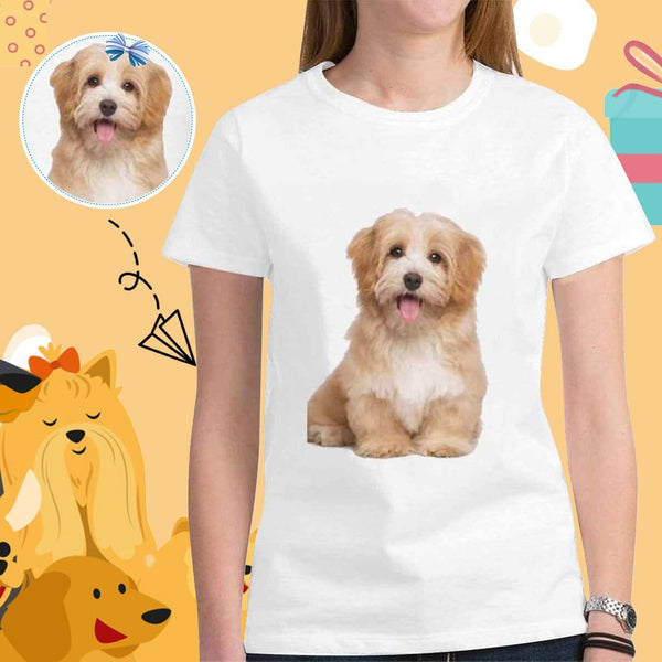 Custom Dog Face White Classic Women's T-shirt