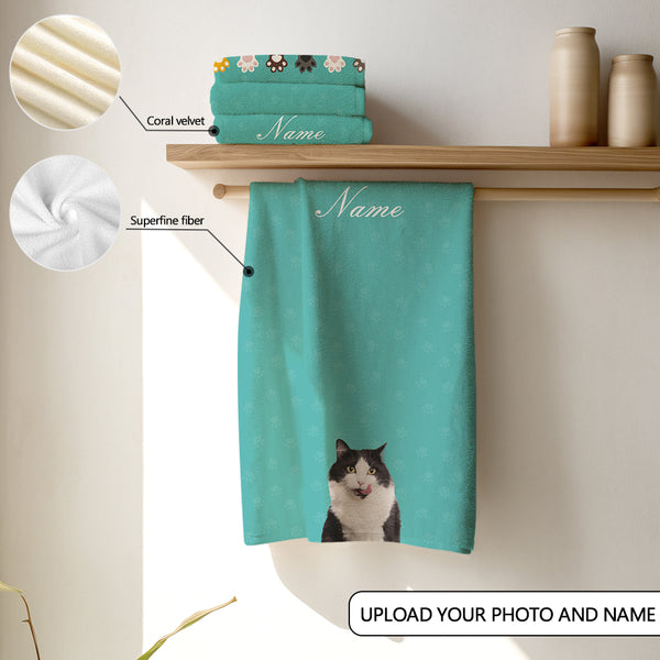 Personalized Photo&Name Towel Soft Superfine Fiber Towel&Coral Fleece Towel