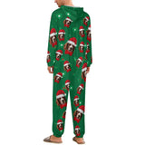 Custom Face Couple Christmas Onesie Jumpsuit Personalized Unisex One Piece Pajama Loungewear