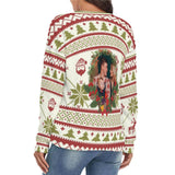 Custom Photo Women's V Neck Sweater&Men's Crew Neck Sweater Christmas Couple Sweaters