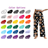 Custom Dog Paw Face Pajama Pants For Women&Men 30 Colors To Choose