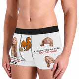 Made in USA Custom Face White Men's Underwear Squirrel Boxer Briefs Gift For Husband