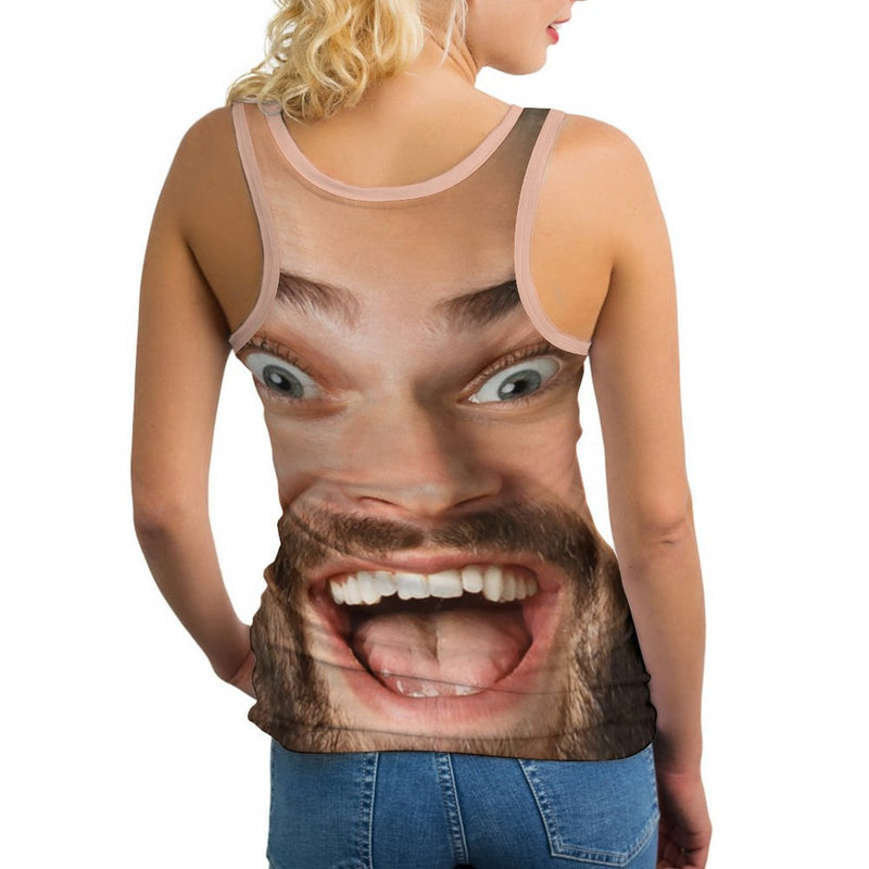 Custom Funny Face Tank Top For Men&Women Personalized Big Face Tank Top Shirt