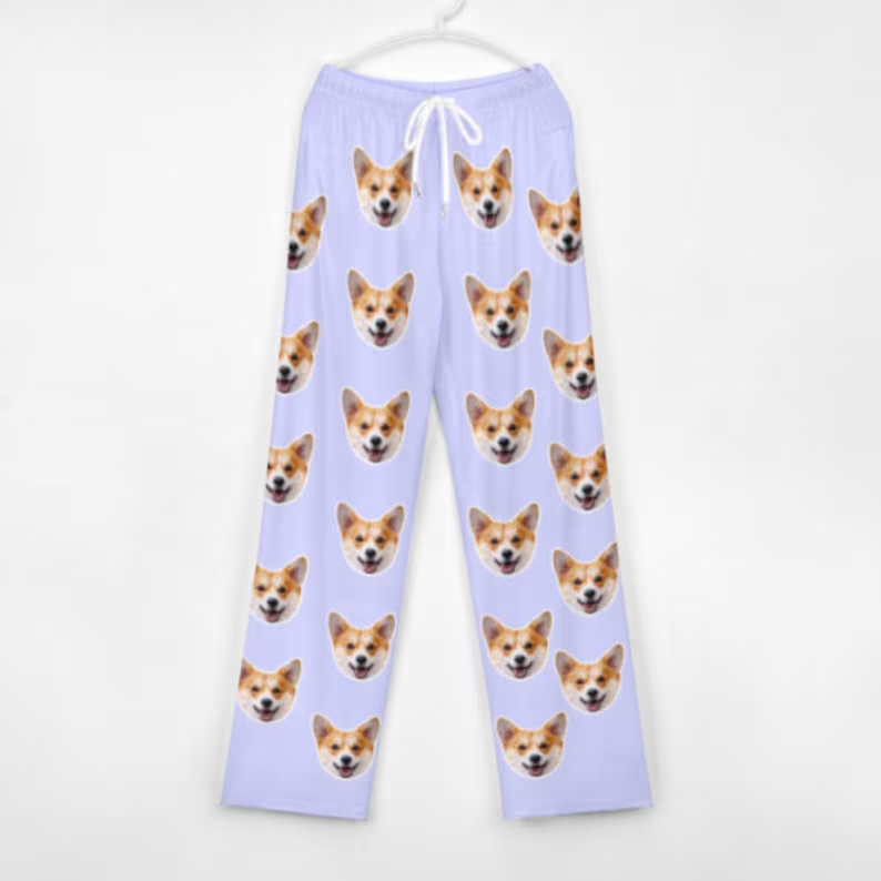 Custom Your Photos Unisex Pajama Pants Solid Colors Personalized Face Pajama Pants For Men&Women