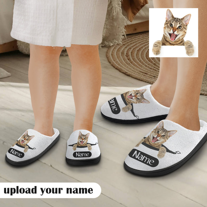 Personalized Pet Photo&Name Cotton Slipper For Family