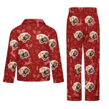 Custom Face Christmas Pajamas Set Personalized Family Matching Long Sleeve Button Pajama Set