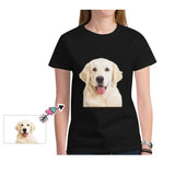 Custom Dog Face Black Classic Women's T-shirt