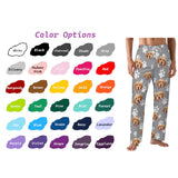 Custom Dog Paw Face Pajama Pants For Women&Men 30 Colors To Choose