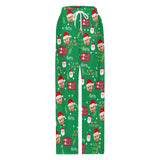 Unisex Pajama Pants Custom Face Christmas Green Pajama Pants For Men&Women Personalized Any Photos Pajama Pants