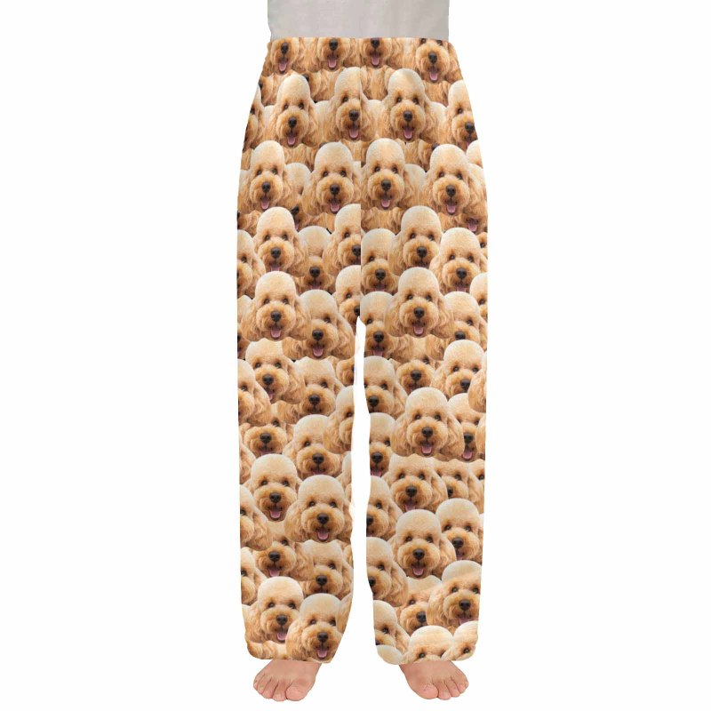 Coral Fleece Pajama Pants Custom Face Face Seamless Warm and Comfortable Sleepwear Long Pajama Pants For Men Women Kids