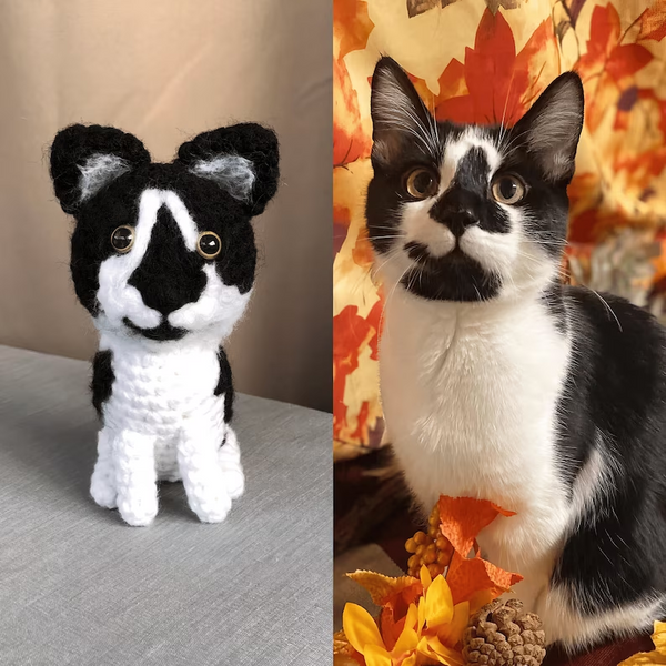 Custom Photo DIY Hand Knitted Doll Personalized Cat Photos Hand Made Doll