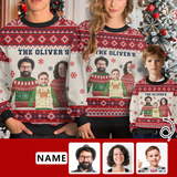 Custom Crewneck Thick Sweater For Adults&Kids Personalized Christmas Family Ugly Sweater