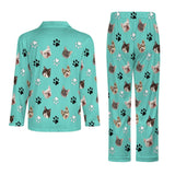 Custom Face Long Sleeve Pajamas Set Personalized Pet Paw Sleepwear For Men&Women