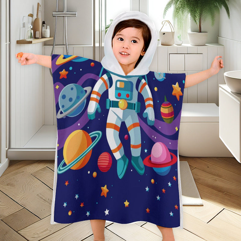 Children's Bath Towel With Hood Astronaut Towel For Kids