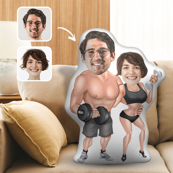 Personalized Couple Face Funny Shaped Pillow For Valentine's Day