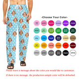 Custom Couple Unisex Pajama Pants Personalized Face&Heart Up to 30 Colors Pajama Pants