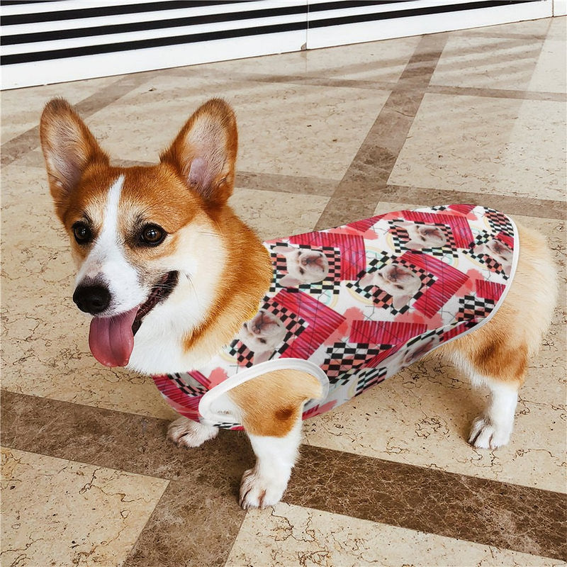 Personalized Women's Tank Top&Pet's Vest Custom Face Red Tank Top