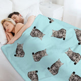 Custom Photo Blue Fleece Blanket