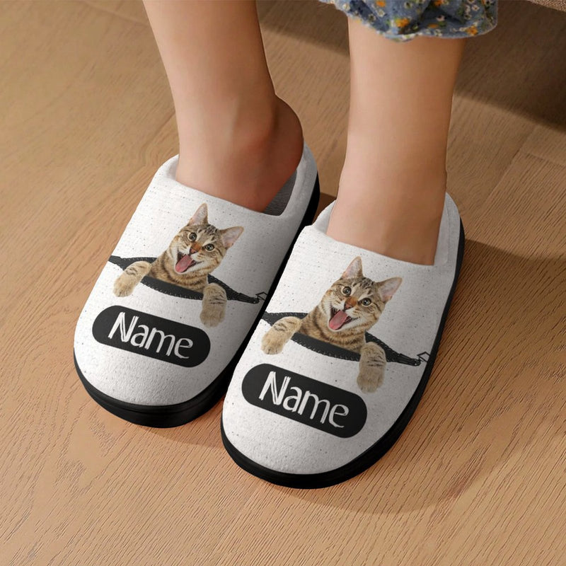 Personalized Pet Photo&Name Cotton Slipper For Family