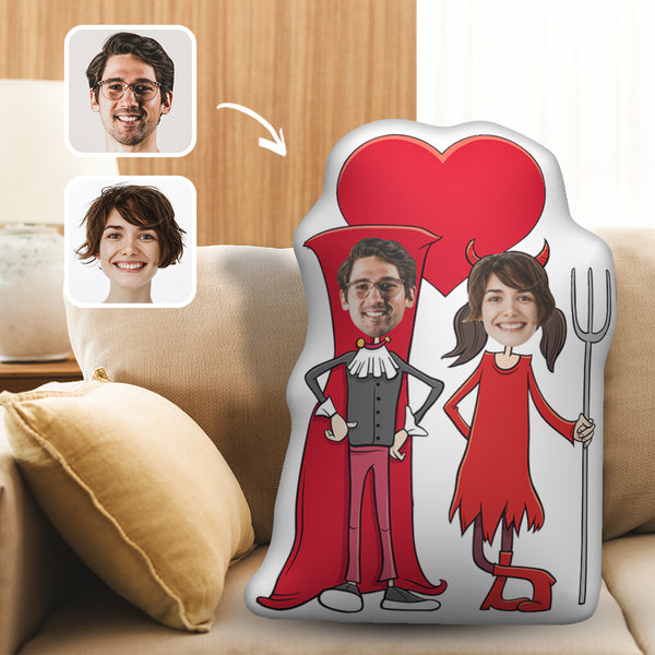 Personalized Couple Faces Funny Shaped Pillow For Valentine's Day