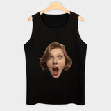 Custom Big Face Tank Tops All Black Personalized Photo Men's Tank Top T-shirt