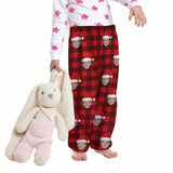 Coral Fleece Pajama Pants Personalized Any Face Red Christmas Pajama Pants For Men&Women&Kids