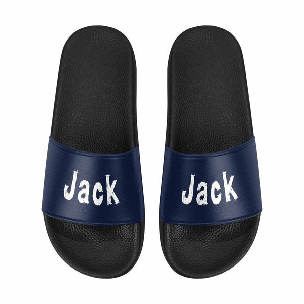 Custom Couple Name Sandals Personalized Name Blue And Red Slides