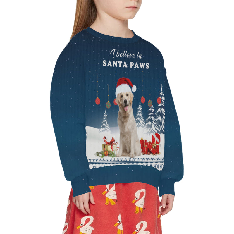 Custom Crewneck Thick Sweater For Adults&Kids Personalized Christmas Blue Ugly Sweater